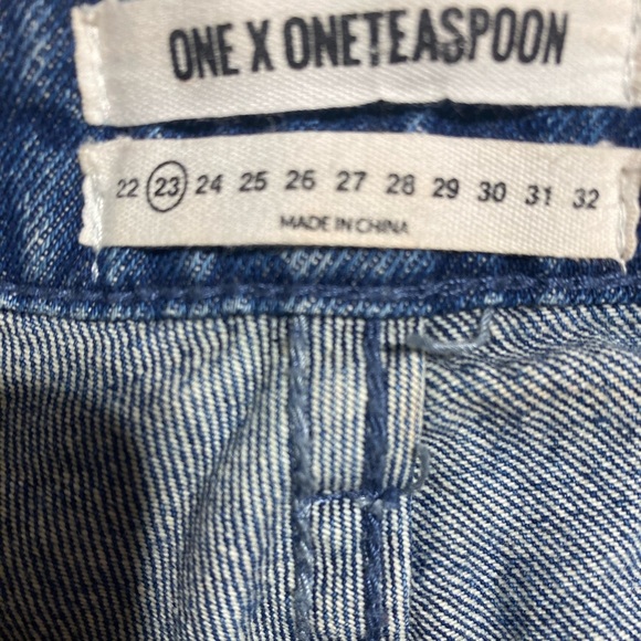 One Teaspoon One X “The Ledgend” Distressed Jean Shorts Size 23 - Picture 13 of 16